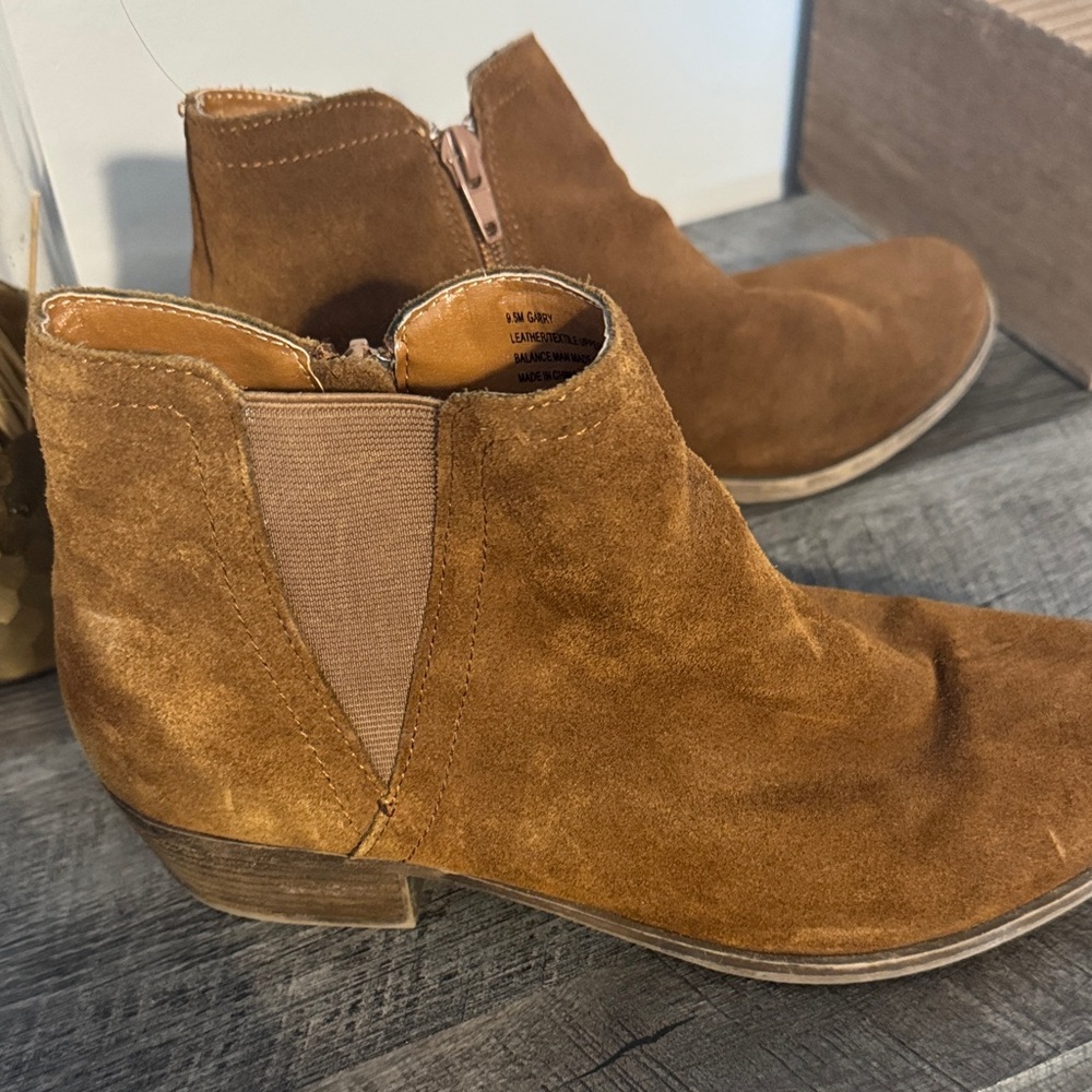 Kensie Tan Suede Ankle Booties